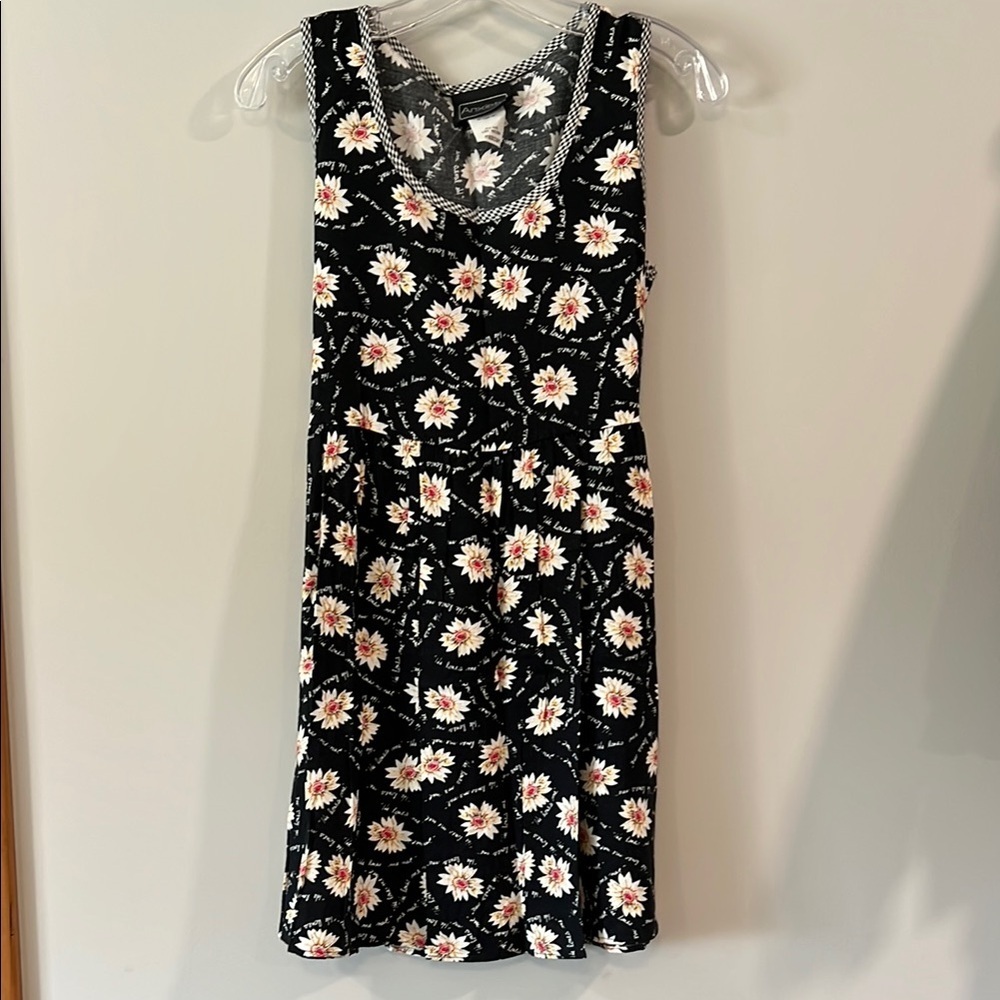 Anxiety - vintage‎ black floral babydoll dress, medium